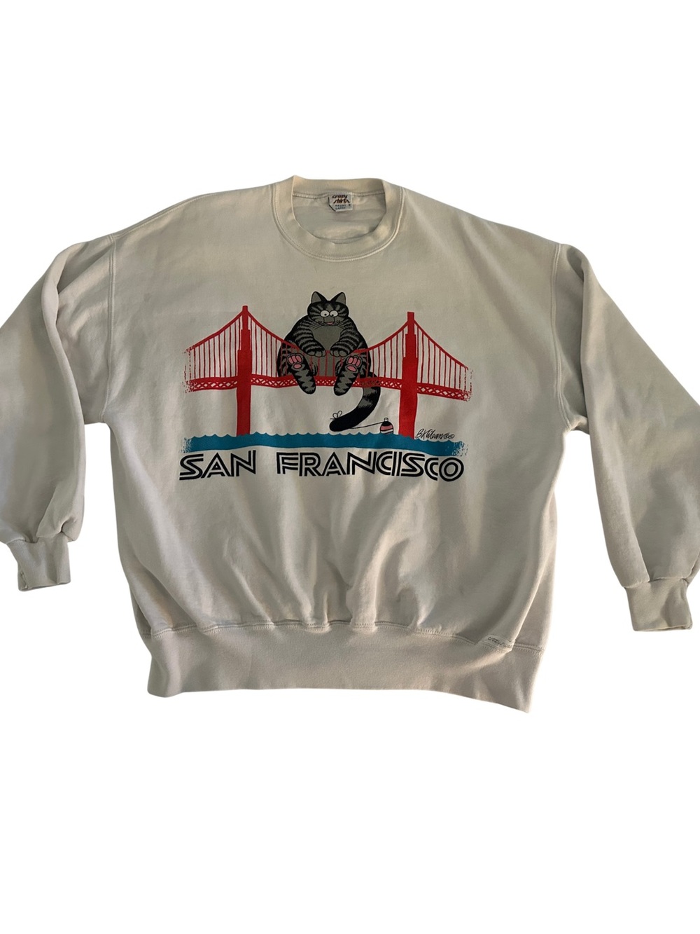 San Francisco Cat Graphic Crewneck Sweater - Cream | Project Hail Mary